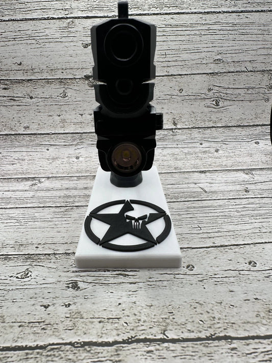 Army Star With Punisher Pistol Display – For Glock Double Stack Pistols & Clones