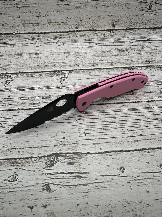 Spyderco Tenacious Scales with Back Spacer – Pink Edition