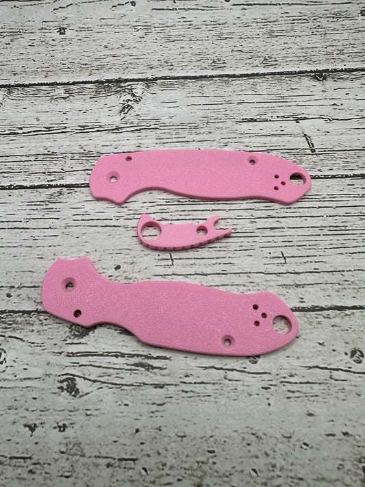 Spyderco Para 3 scales With Back Spacer In Pink