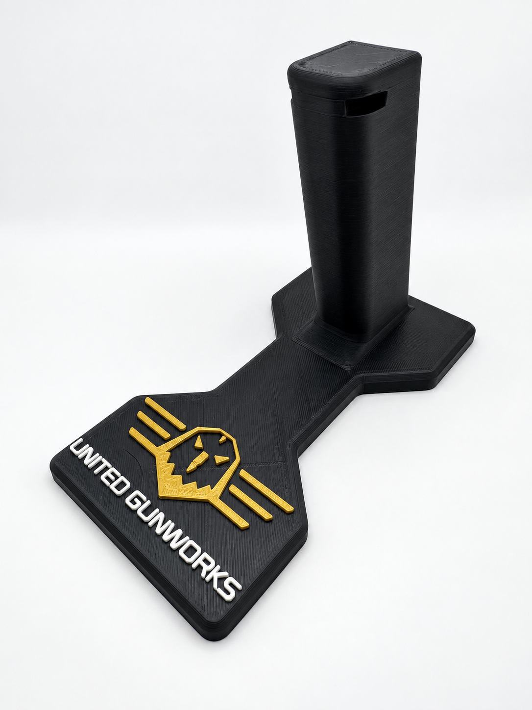 United Gunworks 2011 Pistol Display Stand — Black & Gold
