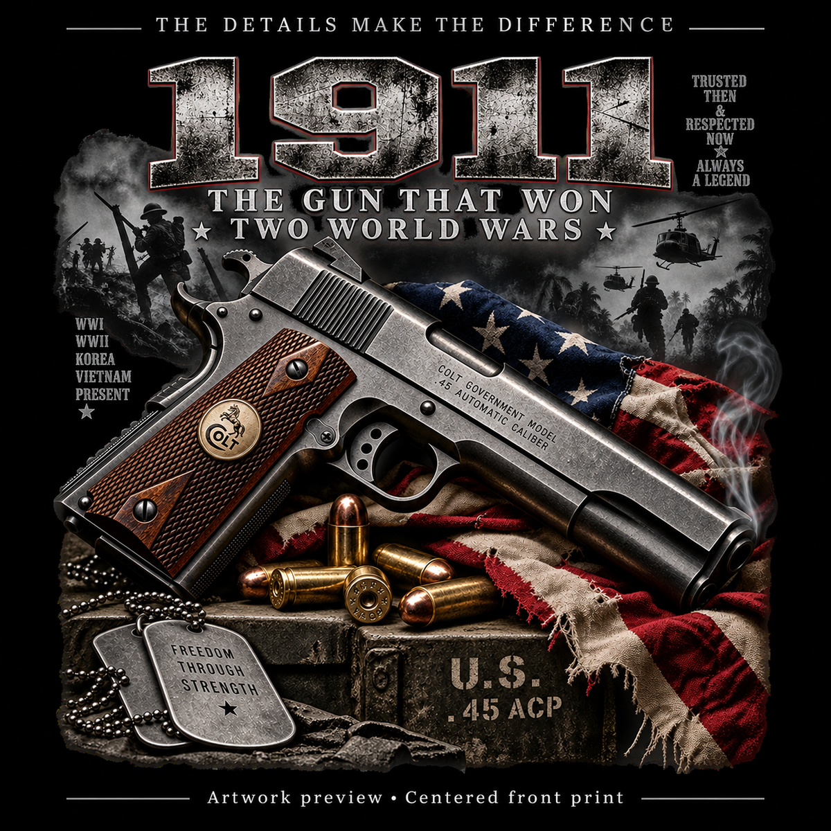 1911 Two World Wars Graphic T-Shirt