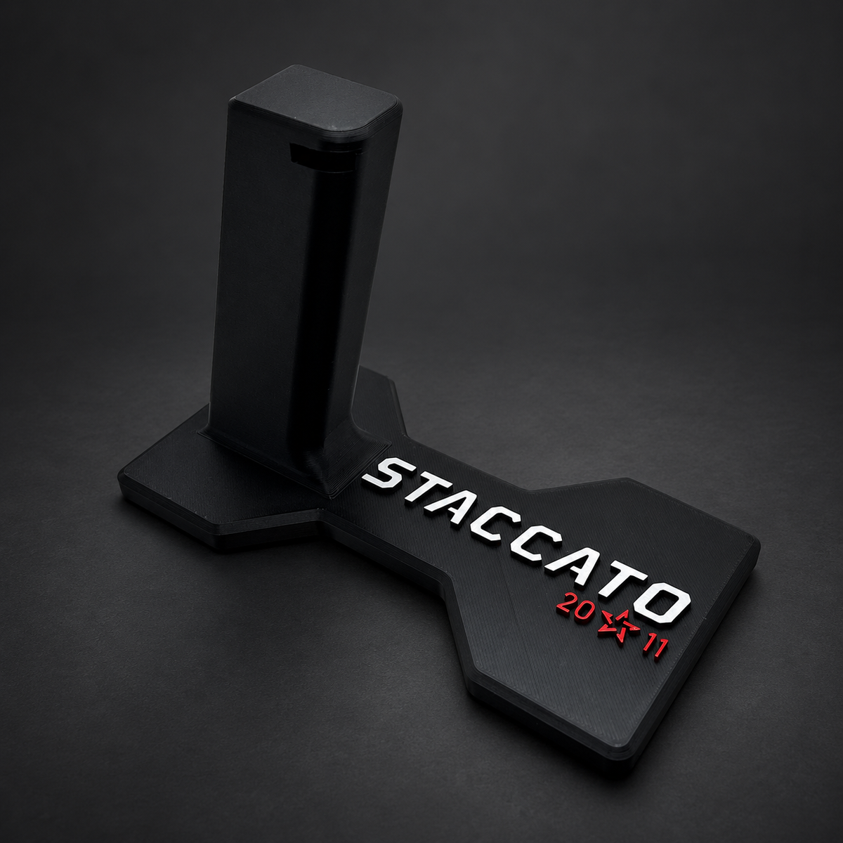 Staccato 2011 Display Stand — Black Shaped Base