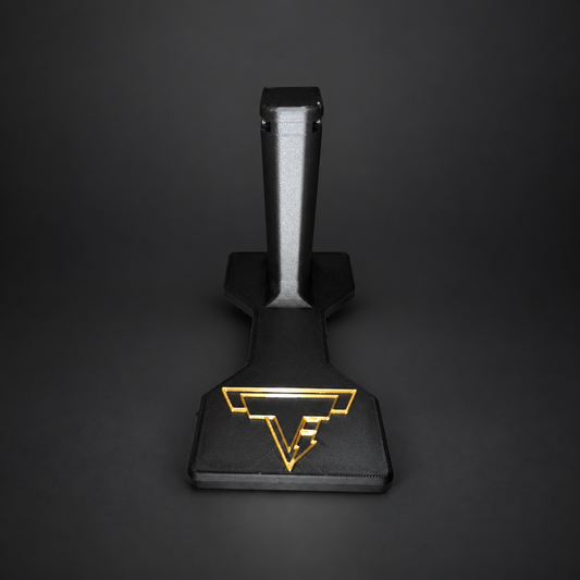 TTI 2011 Display Stand — Gold Outline Shaped Base
