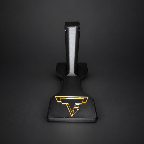 TTI 2011 Display Stand — Gold Outline Shaped Base