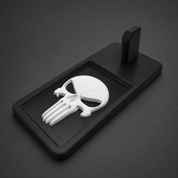1911 Single-Stack Display Stand & Tray — Punisher Skull