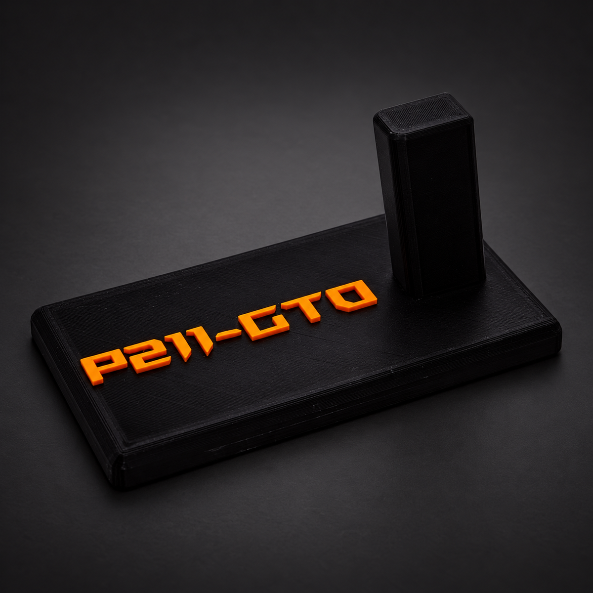 SIG P211-GTO Pistol Display Stand — Orange Lettering