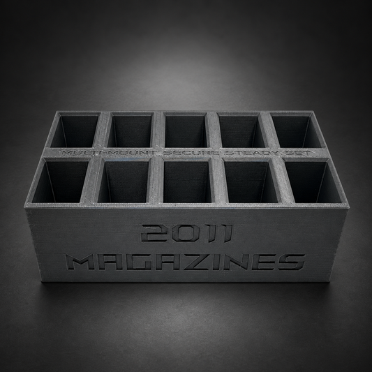 2011 / DS1911 Magazine Storage Box – 10 Slots on a charcoal background
