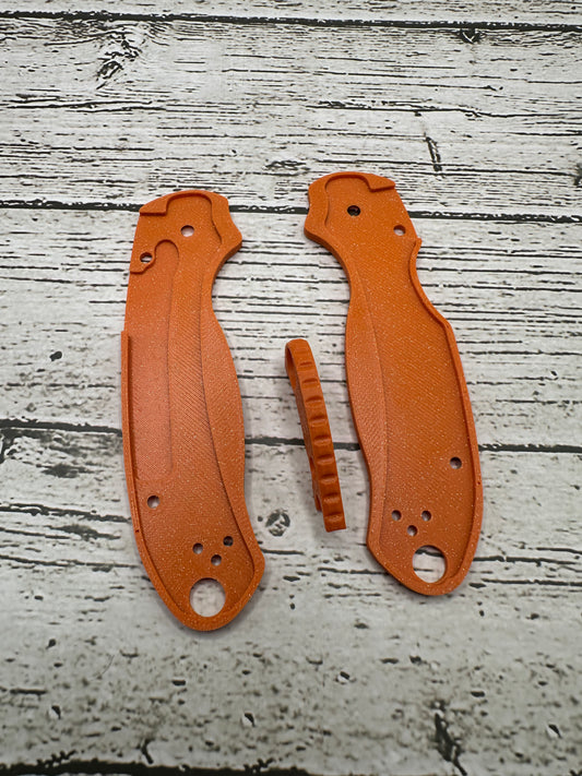 Spyderco Para 3 scales With Back Spacer In Orange Burst