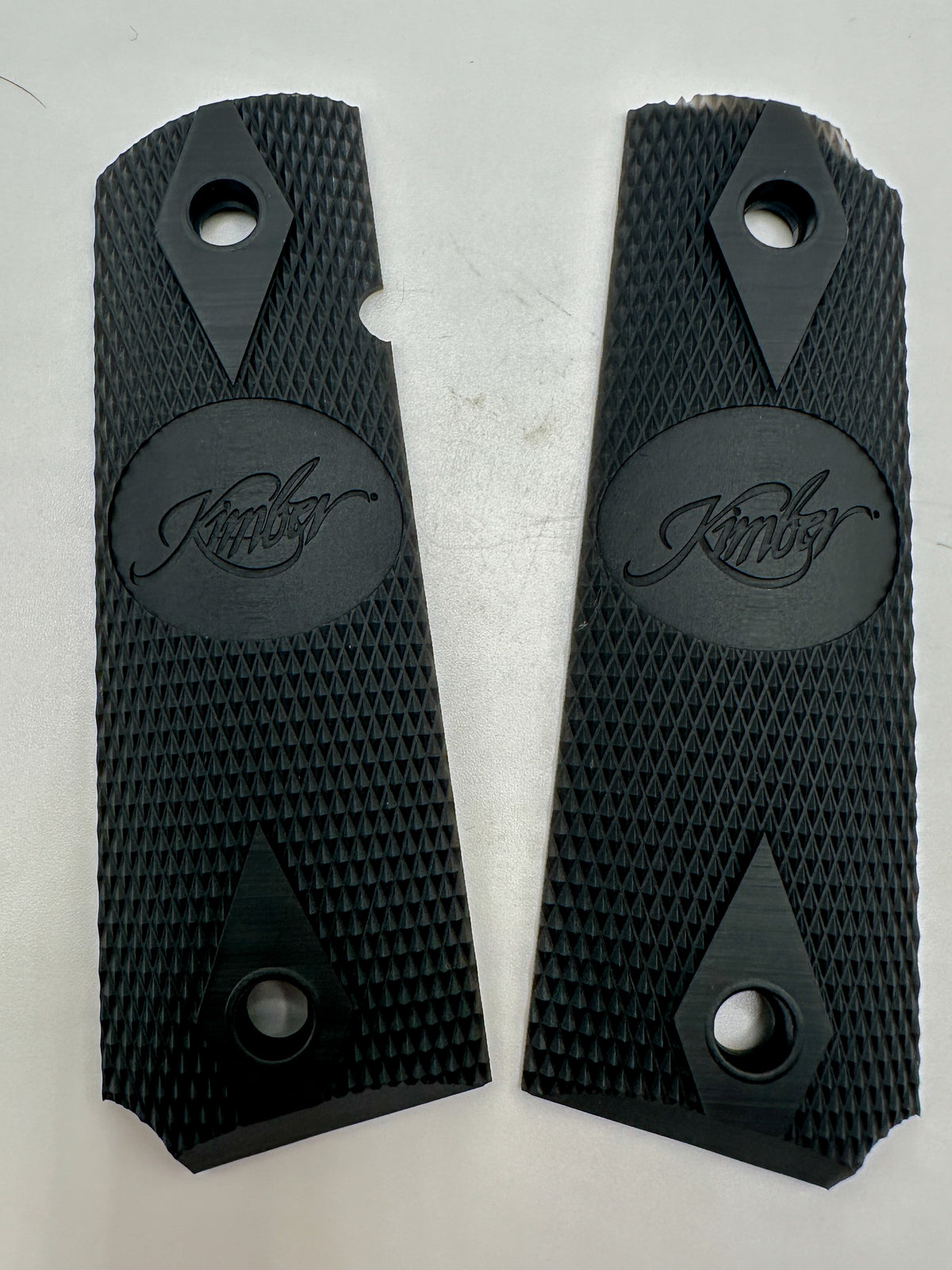 Kimber Logo 1911 Grips – Black Checkered Pair