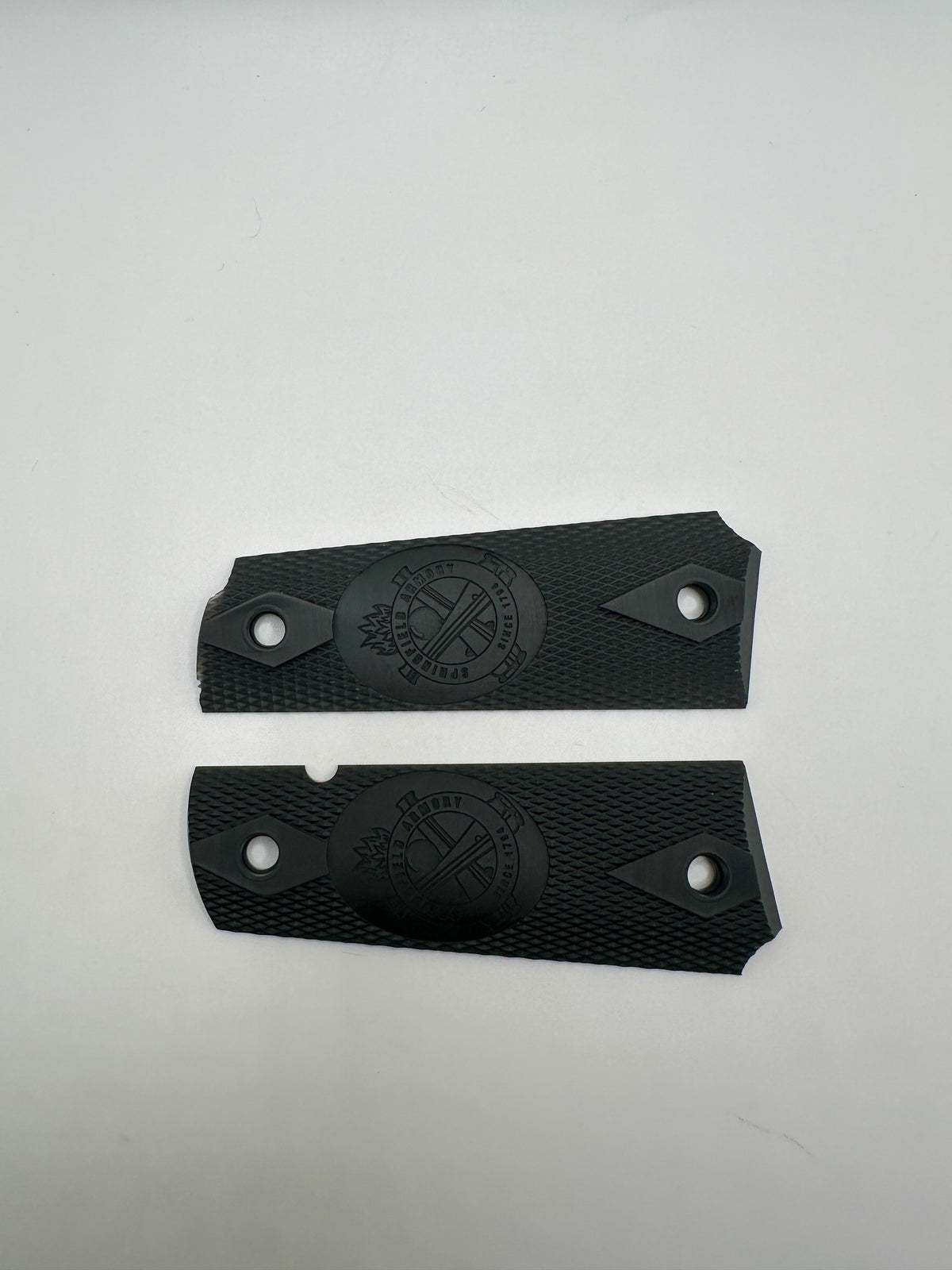Springfield Armory Logo 1911 Grips – Black Checkered Pair