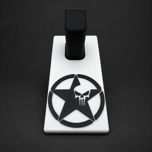 Army Star With Punisher Pistol Display – For Glock Double Stack Pistols & Clones