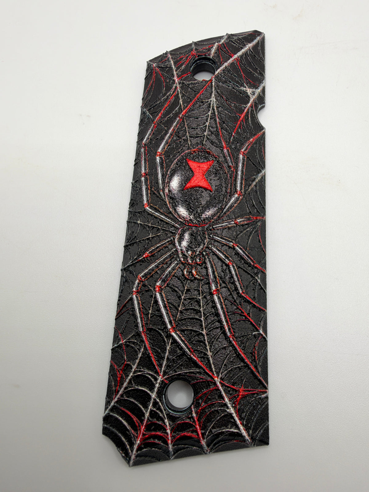 Black Widow Spider 1911 polymer grips — original product photograph 2