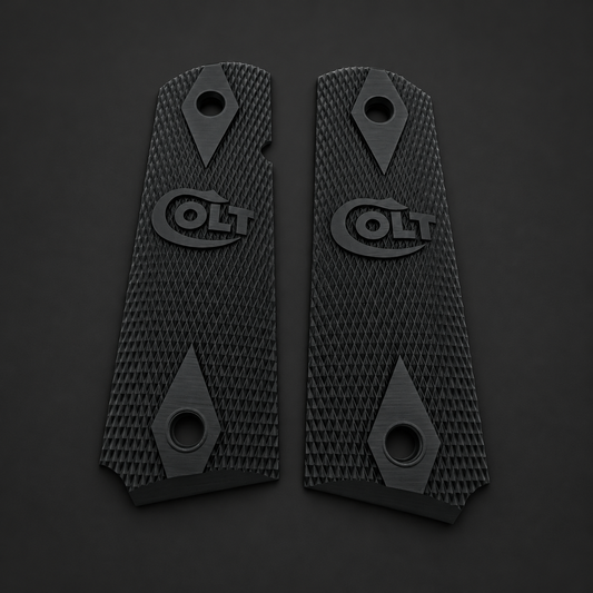 Colt 1911 Double Diamond Grips – Full Size, Matte Black