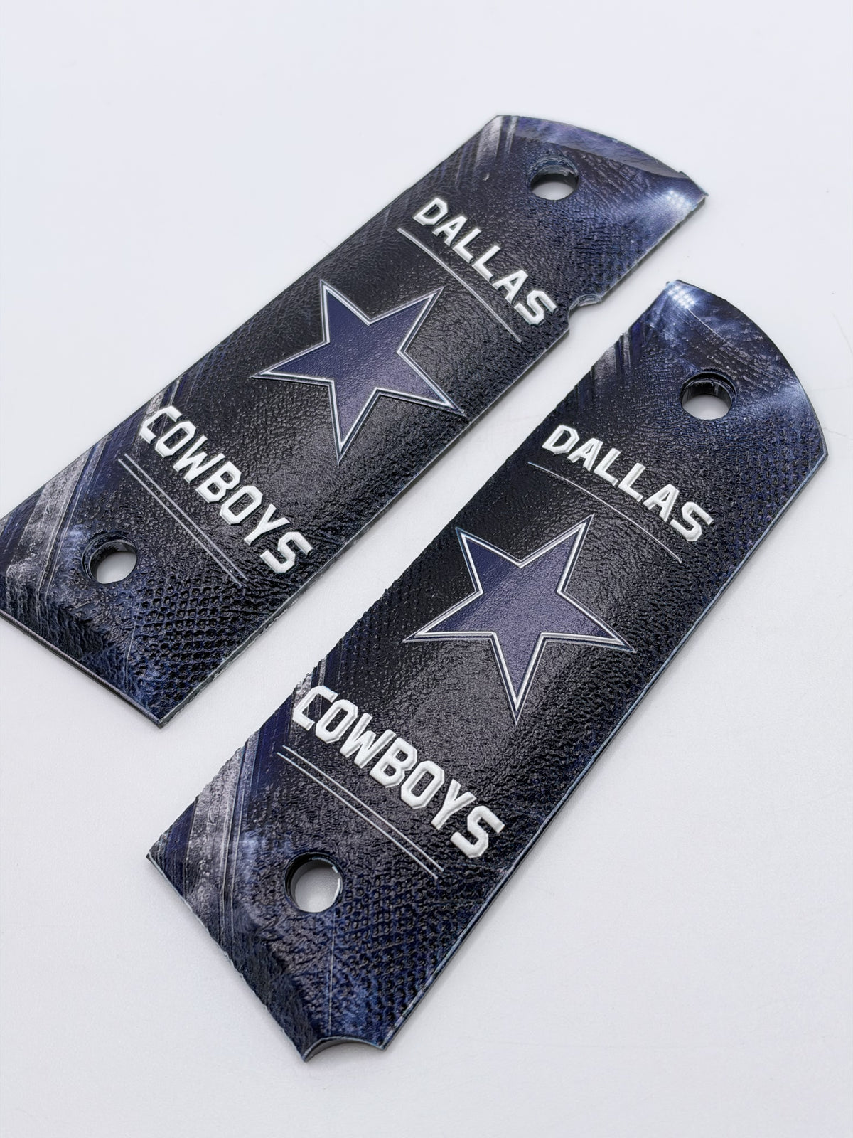 Dallas Cowboys full-size ambi-cut polymer 1911 grip pair — product photo 2