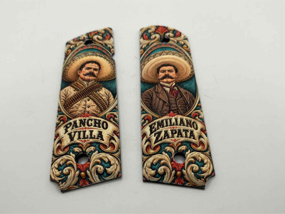 Pancho Villa and Emiliano Zapata grip pair upright