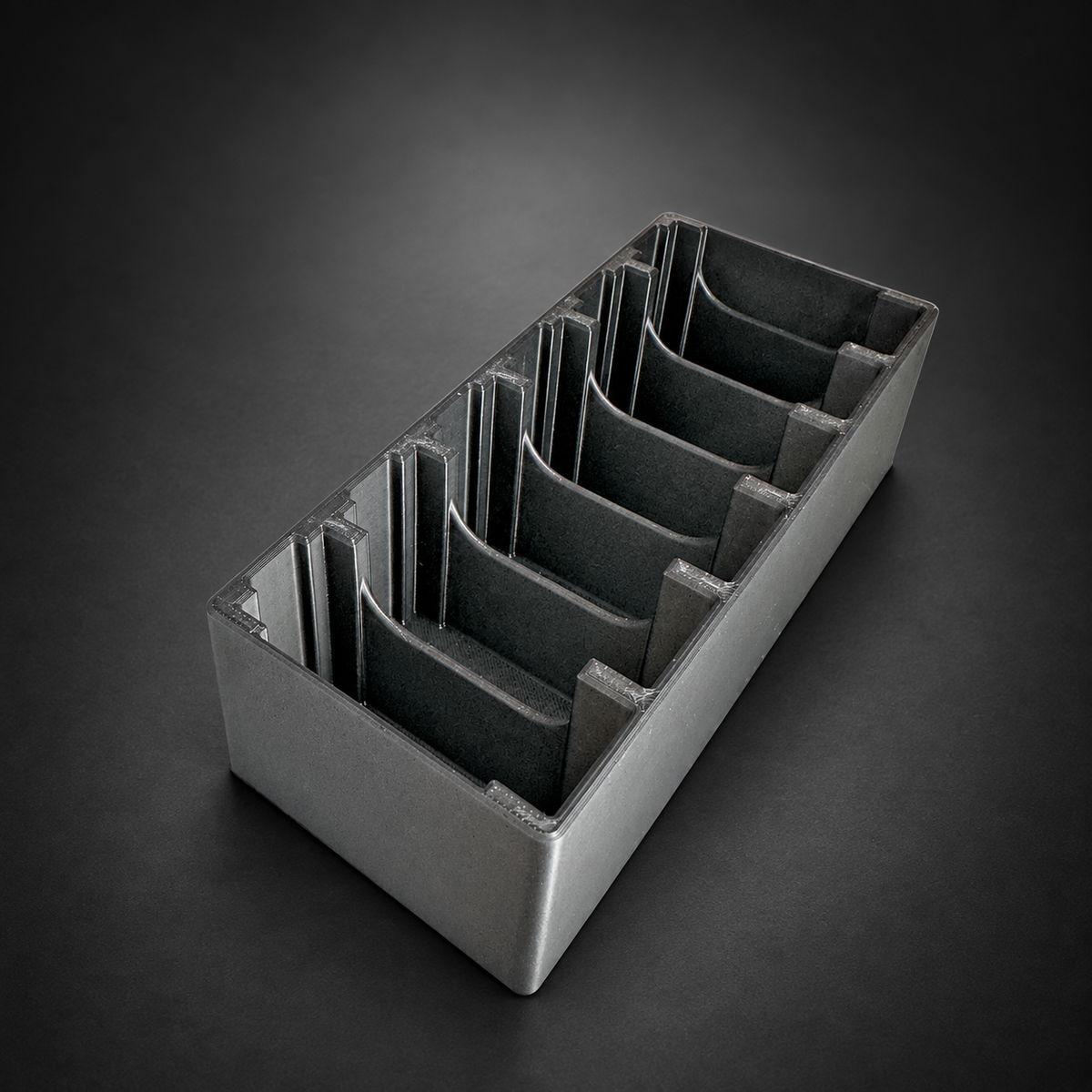 Sporting Rifle Magazine Storage Rack – 6 Slots on a charcoal background