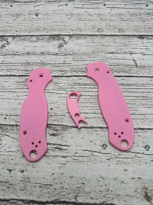 Spyderco Para 3 scales With Back Spacer In Pink