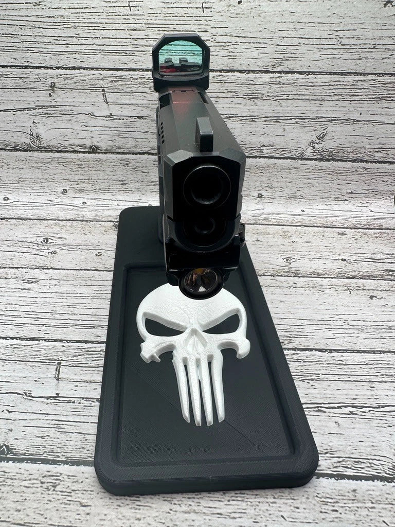 Punisher Glock-Style Double-Stack Pistol Display Stand & Tray – alternate view