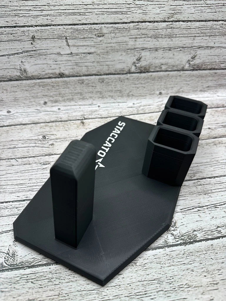Staccato HD Display Stand – 3 Glock-Pattern Magazine Holders – alternate view