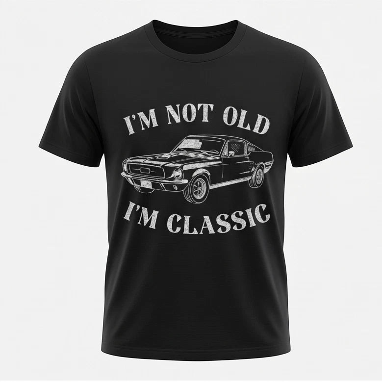 I’m Not Old, I’m Classic Muscle Car T-Shirt — Black — product photo 2