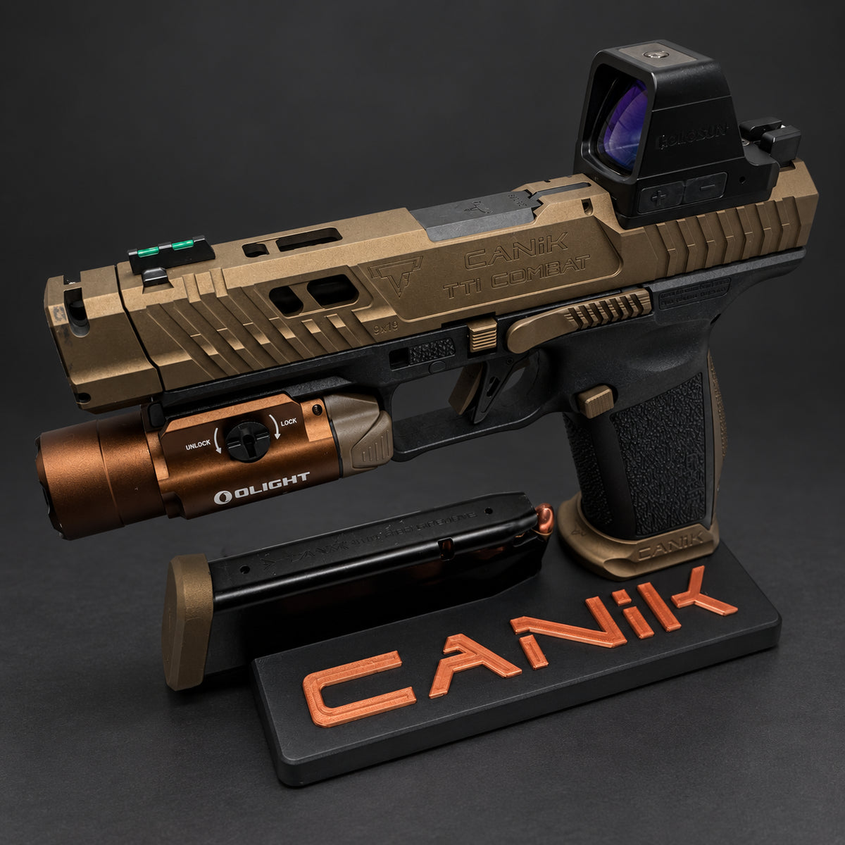 Canik Mete & TT Combat Display Stand – Bronze Logo Edition