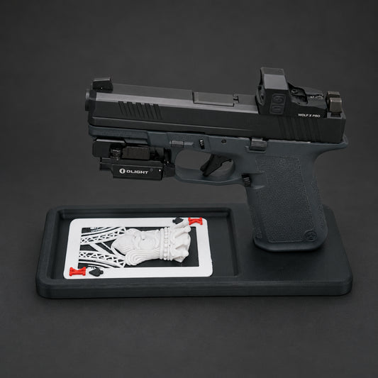 King of Spades Glock-Style Double-Stack Pistol Display Stand & Tray