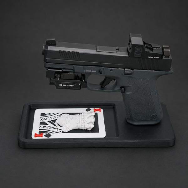 King of Spades Glock-Style Double-Stack Pistol Display Stand & Tray