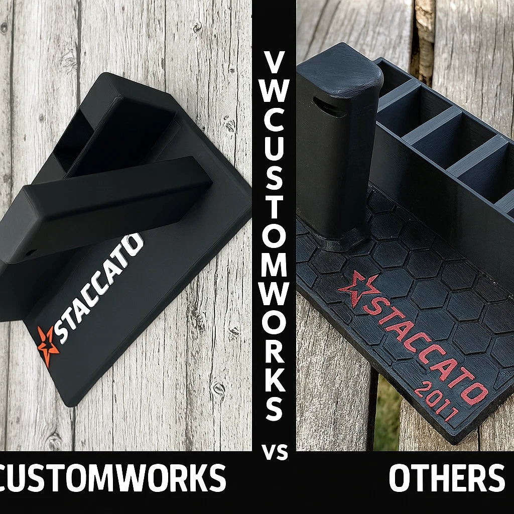 Staccato 2011 Display Stand – 3 Magazine Holders – alternate view