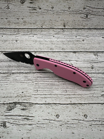 Spyderco Tenacious Scales with Back Spacer – Pink Edition
