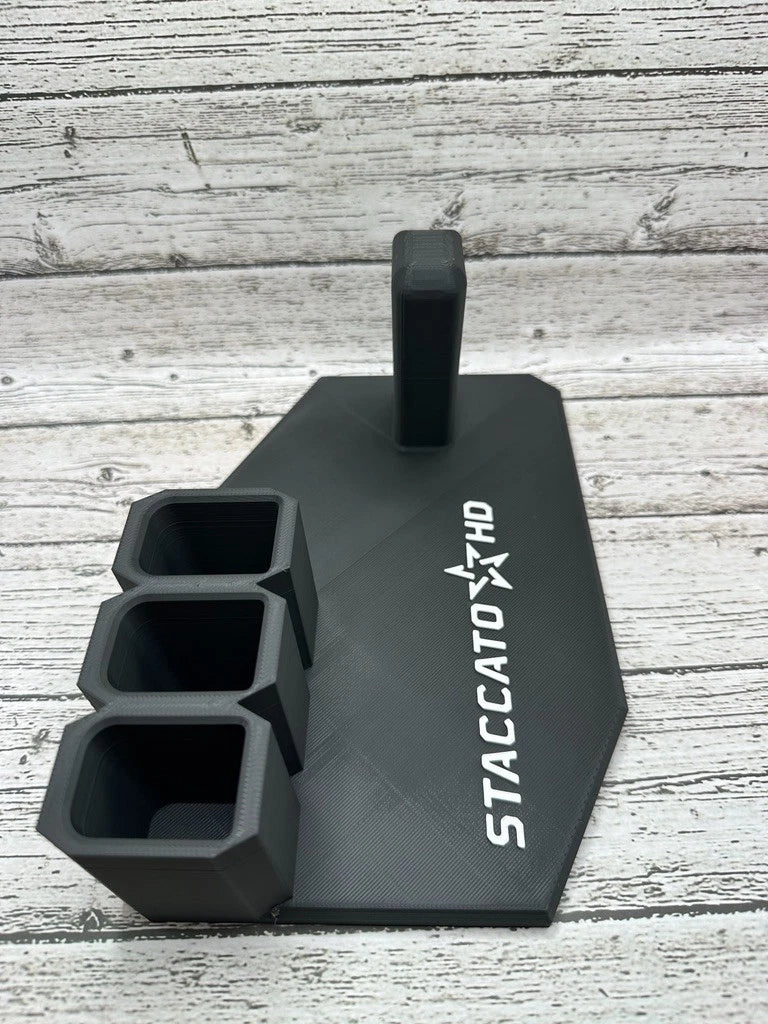 Staccato HD Display Stand – 3 Glock-Pattern Magazine Holders – alternate view