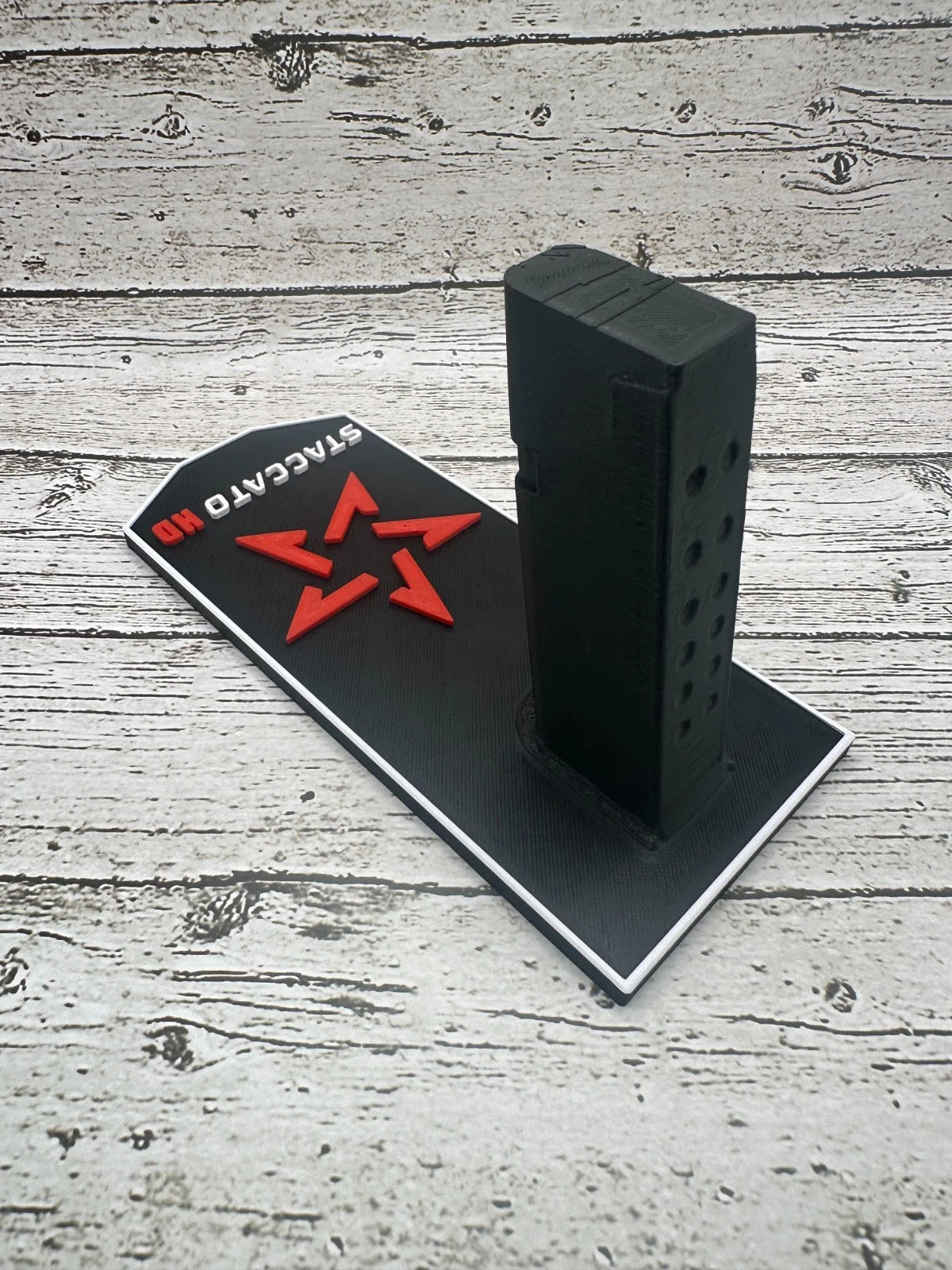 Staccato HD Pistol Display Stand – Red Star – alternate view