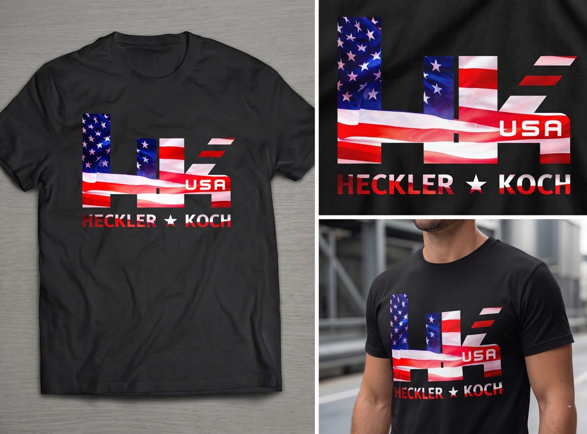 HK USA Flag Graphic T-Shirt — Black or Gray — product photo 1