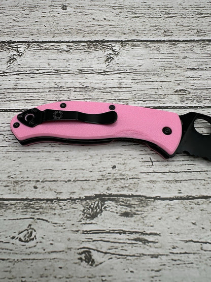 Spyderco Tenacious Scales with Back Spacer – Pink Edition
