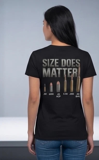 Size Does Matter Caliber Graphic T-Shirt — Black or Gray — product photo 8