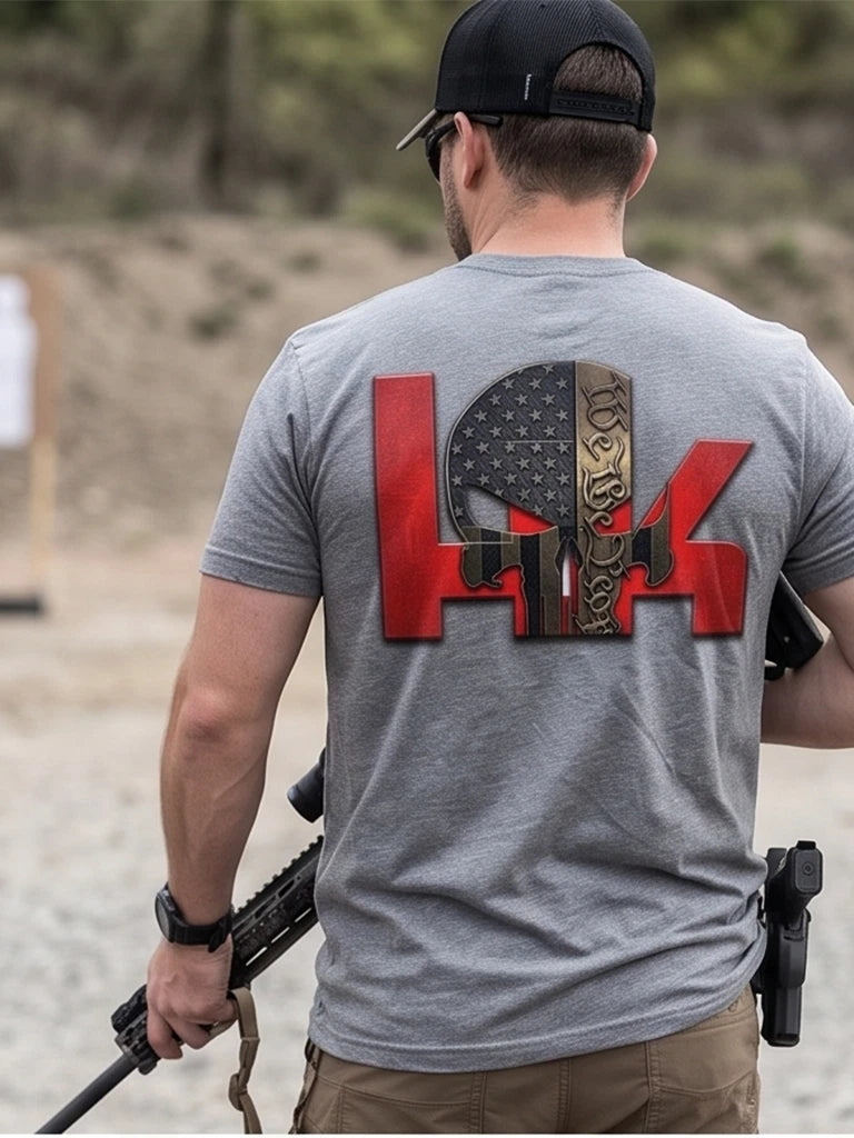 We The People Patriot Skull T-Shirt — Gray — product photo 6