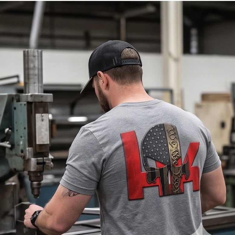 We The People Patriot Skull T-Shirt — Gray — product photo 7