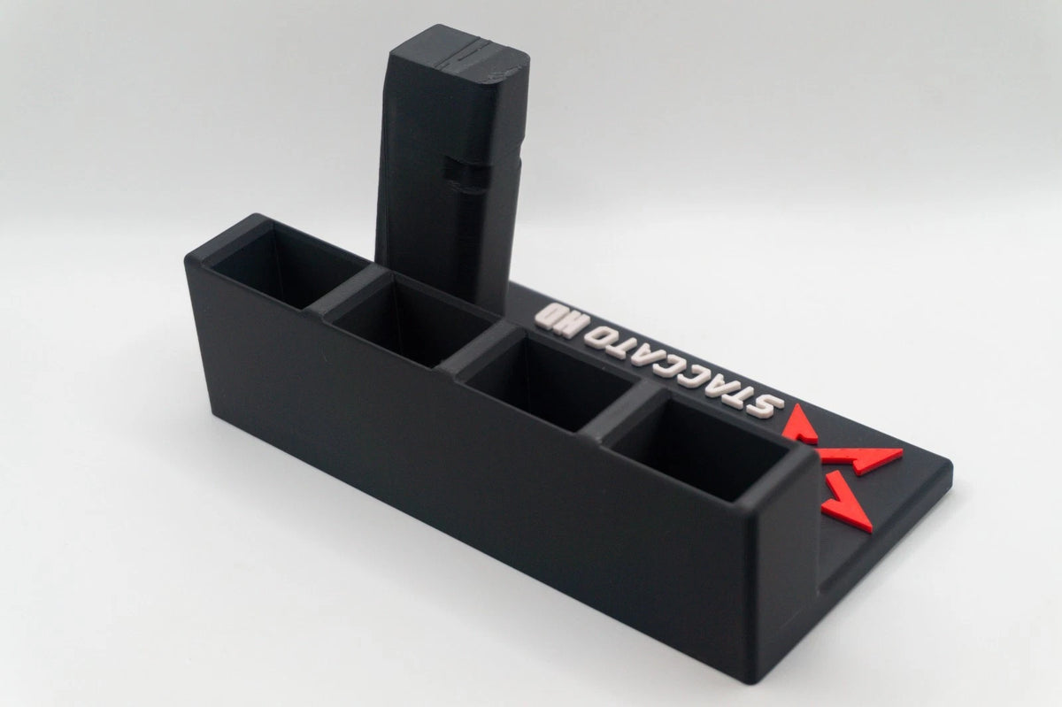 Staccato HD Display Stand – 4 Magazine Holders – alternate view