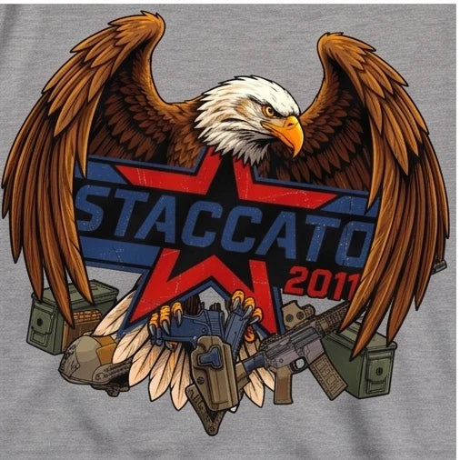 Staccato 2011 Bald Eagle Graphic T-Shirt — Black or Gray — product photo 4