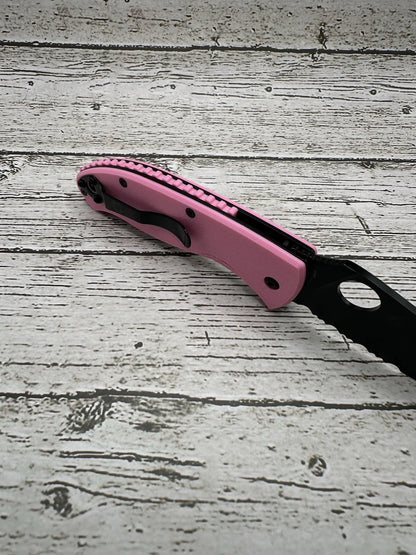 Spyderco Tenacious Scales with Back Spacer – Pink Edition