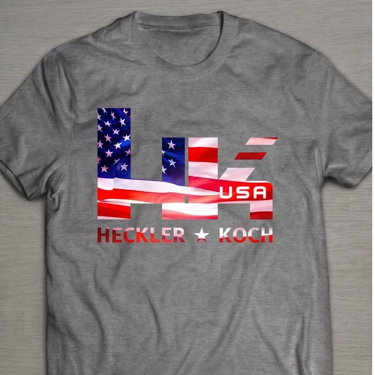HK USA Flag Graphic T-Shirt — Black or Gray — product photo 4