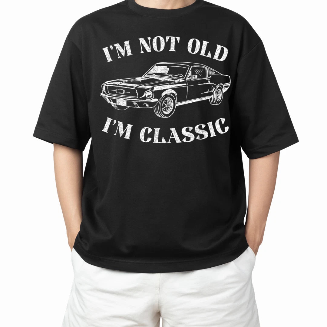 I’m Not Old, I’m Classic Muscle Car T-Shirt — Black — product photo 1