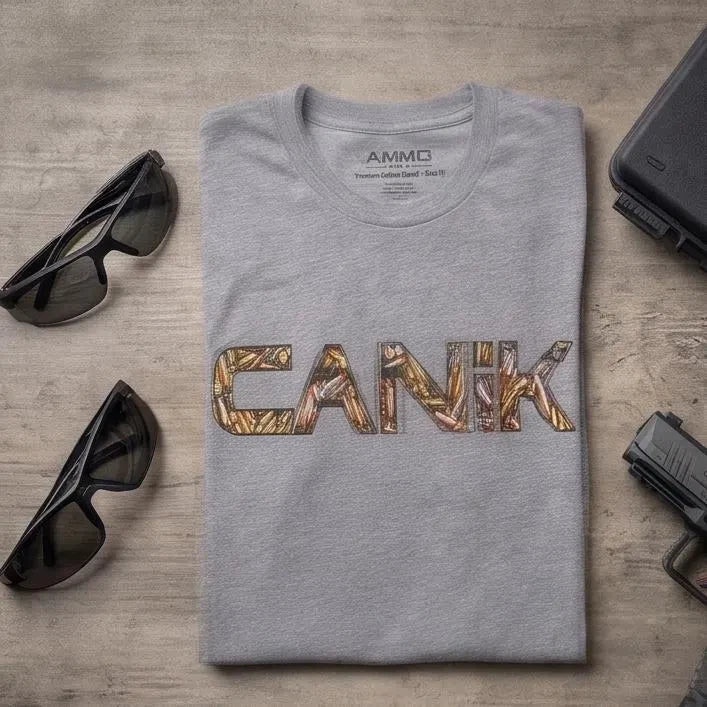 CANIK 9mm Bullets Logo T-Shirt — Black or Gray — product photo 3