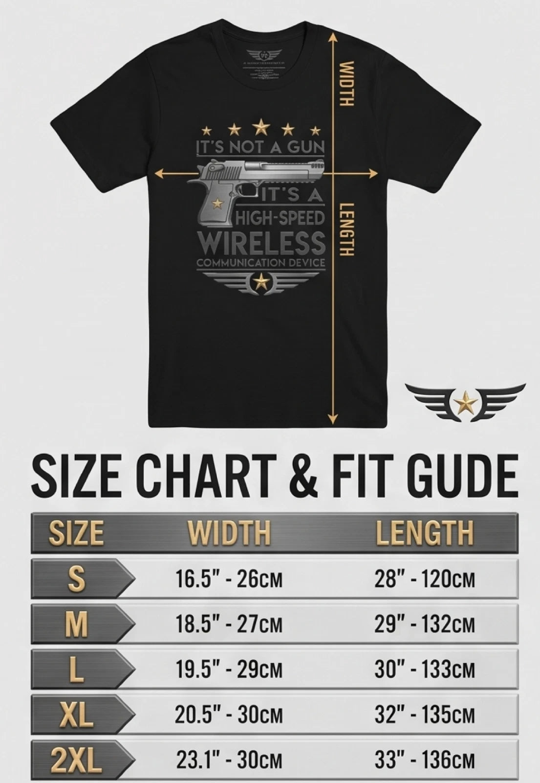 High-Speed Wireless Communication Device T-Shirt — Black — product photo 4