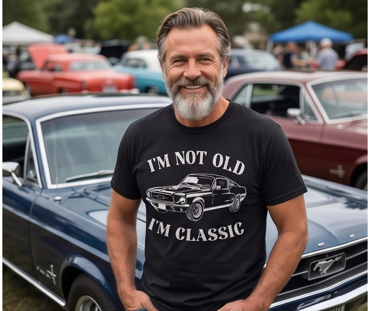 I’m Not Old, I’m Classic Muscle Car T-Shirt — Black — product photo 5