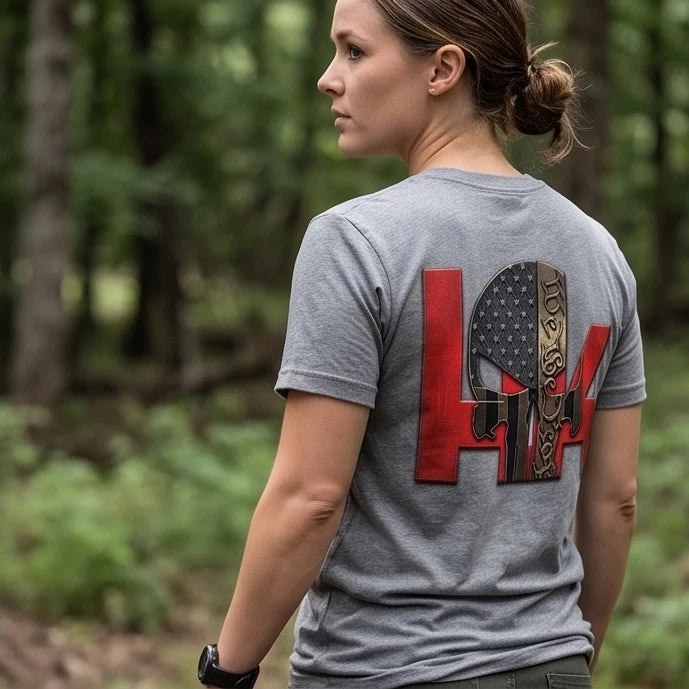 We The People Patriot Skull T-Shirt — Gray — product photo 5