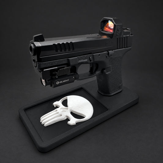 Punisher Glock-Style Double-Stack Pistol Display Stand & Tray
