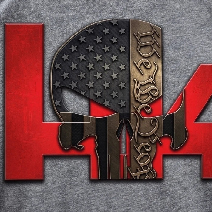 We The People Patriot Skull T-Shirt — Gray — product photo 3