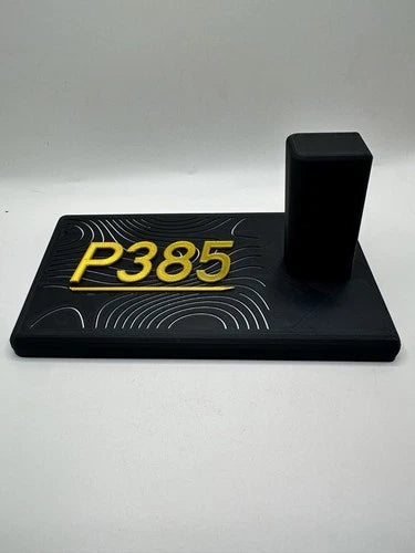 SIG Sauer P385 Display Stand – Black & Gold – alternate view