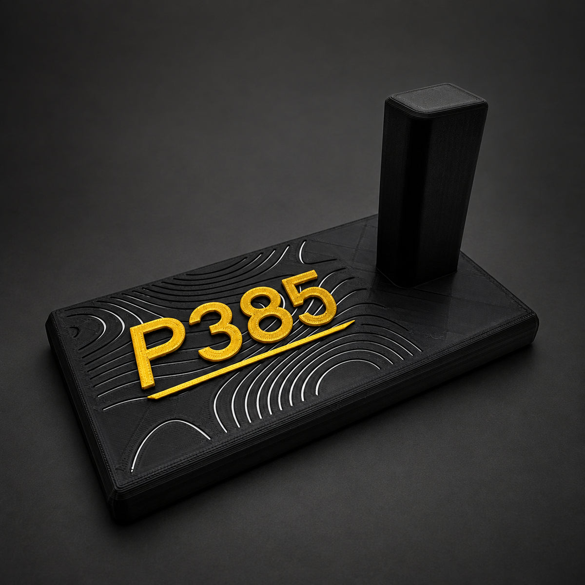 SIG Sauer P385 Display Stand – Black & Gold